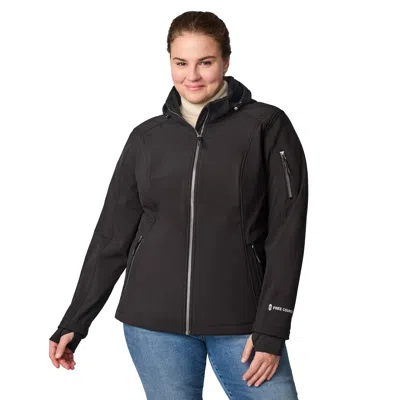 Free Country Women's Plus Size Aeris Ii Super Softshell Jacket In Black