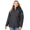 Free Country Womens Plus Hooded Water Resistant Wind Resistant Heavyweight System Jacket In Black