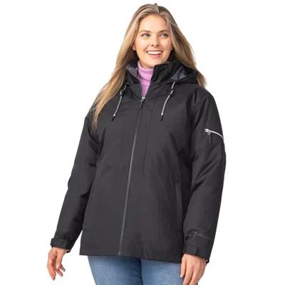 Free Country Women's Plus Size Back Of Bell 3-in-1 Systems Jacket In Black