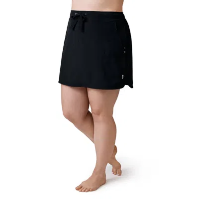 Free Country Women's Plus Size Beach And Beyond Skort In Black