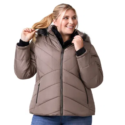 Free Country Women's Plus Size Brisk Ii Parka Jacket In Gray