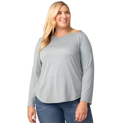 Free Country Women's Plus Size Cloud Knit All Day Crew Neck Top In Multi