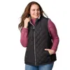 Free Country Women's Plus Size Expedition Ii Stratus Lite Reversible Vest In Black