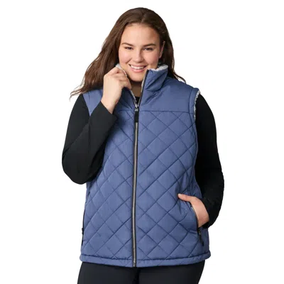 Free Country Women's Plus Size Expedition Ii Stratus Lite Reversible Vest In Blue