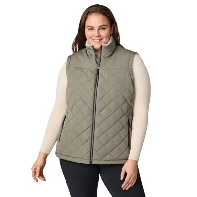Free Country Women's Plus Size Expedition Ii Stratus Lite Reversible Vest In Green