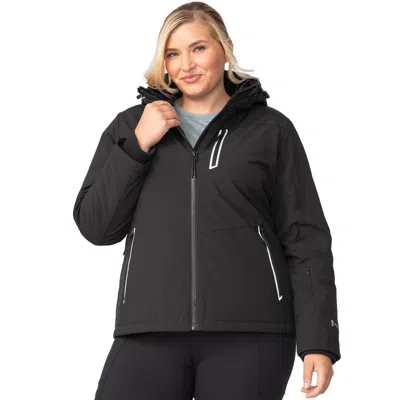 Free Country Women's Plus Size Freecycle Thermo Super Softshell Ii Jacket In Black