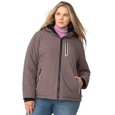 Free Country Women's Plus Size Freecycle Thermo Super Softshell Ii Jacket In Brown