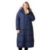 Free Country Women's Plus Size Full Length Splendor Down Jacket In Blue