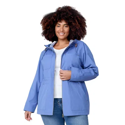 Free Country Women's Plus Size Lightweight Cascade Canvas Jacket In Blue
