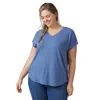 Free Country Women's Plus Size Microtech Chill B Cool Tee In Blue