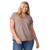 Free Country Women's Plus Size Microtech Chill B Cool Tee In Brown