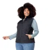 Free Country Women's Plus Size Quilted Hybrid Vest In Black