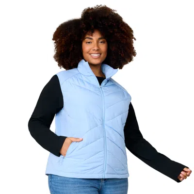 Free Country Women's Plus Size Quilted Hybrid Vest In Grey