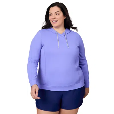 Free Country Women's Plus Size Sunfree Upf Hoodie In Purple