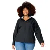 Free Country Women's Plus Size X2o Packable Rain Jacket In Black