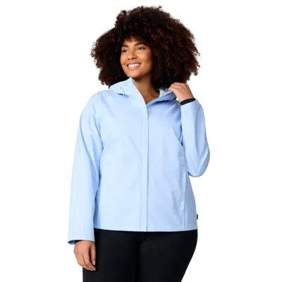 Free Country Women's Plus Size X2o Packable Rain Jacket In Grey