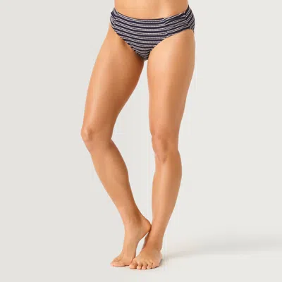 Free Country Women's Popcorn Stripe Bikini Bottoms In Blue