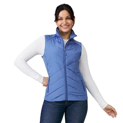 Free Country Women's Quilted Hybrid Vest In Blue