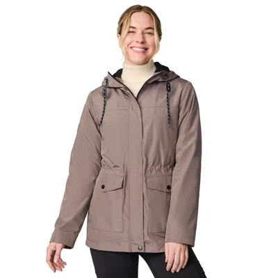 Free Country Women's Rain Away Lined Anorak Rain Jacket In Brown