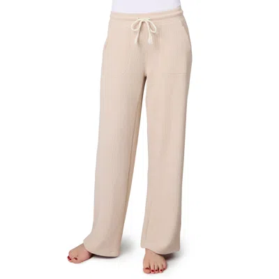 Free Country Womens Comfort Waistband Wide Leg Mid Rise Drawstring Pant In Neutral