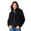 Free Country Women's Sherpa Butter Pile Button Front Jacket In Black