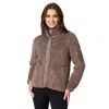 Free Country Women's Sherpa Butter Pile Button Front Jacket In Brown