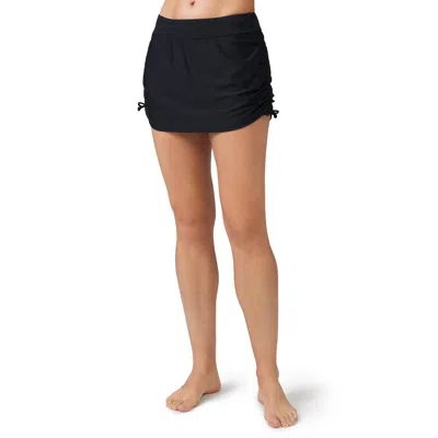 Free Country Women's Side Shirred Swim Skirt In Black