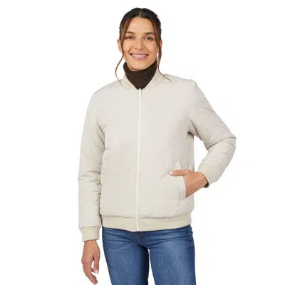 Free Country Women's Stratus Lite Reversible Quilted Bomber Jacket In White