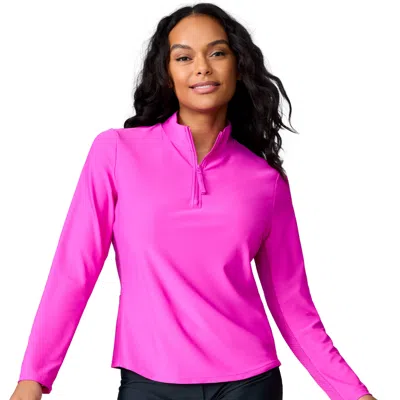 Free Country Women's Sun Breeze 1/2 Zip Sunshirt In Pink