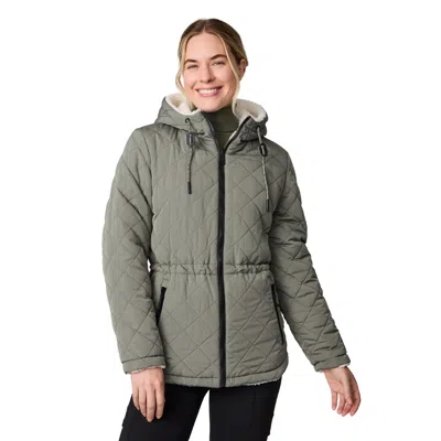 Free Country Women's Switch It Up Cloud Lite Reversible Jacket In Green