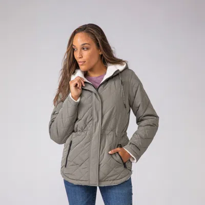 Free Country Women's Switch It Up Cloud Lite Reversible Jacket In Green