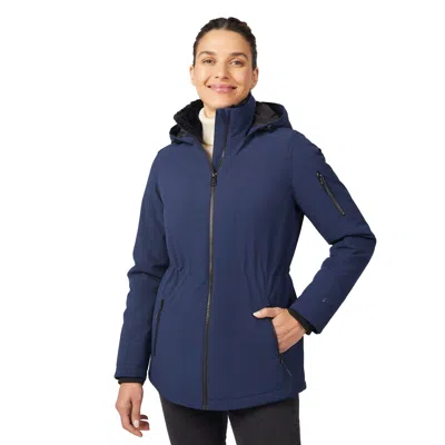 Free Country Women's Thermo Super Softshell Zip Up Jacket In Blue