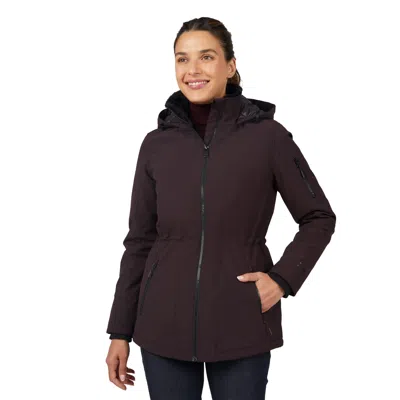 Free Country Women's Thermo Super Softshell Zip Up Jacket In Brown