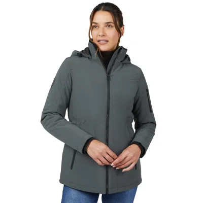 Free Country Women's Thermo Super Softshell Zip Up Jacket In Green