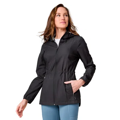 Free Country Women's X2o Long Rain Jacket In Black