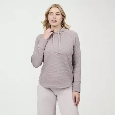 Free Country Womens Cowl Neck Long Sleeve Sweatshirt In Gold