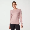 Free Country Womens Crew Neck Long Sleeve Stretch Fabric T-shirt In Pink