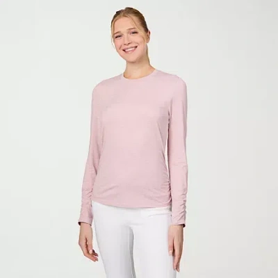 Free Country Womens Crew Neck Long Sleeve T-shirt In Pink