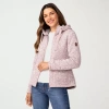 Free Country Womens Fleece Hooded Lightweight Jacket In Pink
