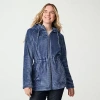 Free Country Womens Fleece Lightweight Jacket In Blue