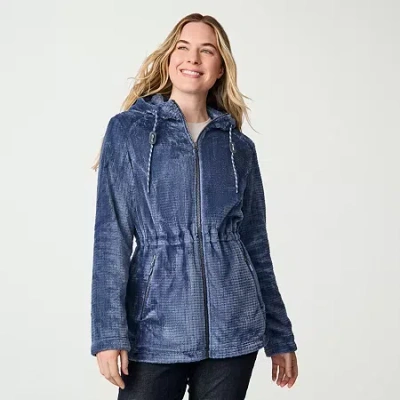 Free Country Womens Fleece Lightweight Jacket In Blue