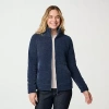 Free Country Womens Fleece Lightweight Jacket In Blue