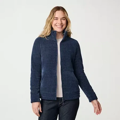 Free Country Womens Fleece Lightweight Jacket In Blue