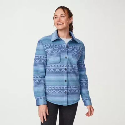 Free Country Womens Fleece Lightweight Jacket In Blue