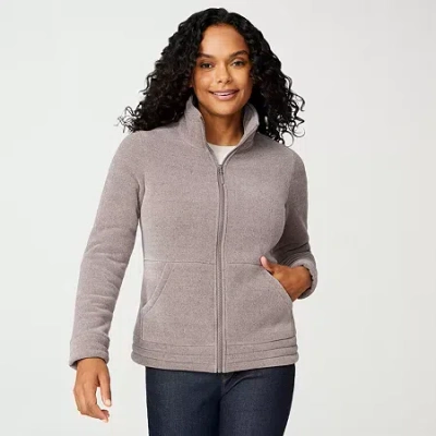 Free Country Womens Fleece Lightweight Jacket In Gray