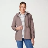 Free Country Womens Hooded Water Resistant Midweight Windbreaker In Brown
