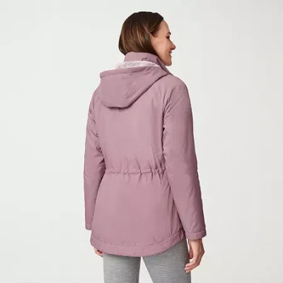 Free Country Womens Hooded Water Resistant Midweight Windbreaker In Purple