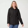 Free Country Womens Hooded Water Resistant Wind Resistant Midweight Anorak In Black