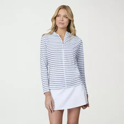 Free Country Womens Long Sleeve Moisture Wicking Zipper Active Hoodie In White