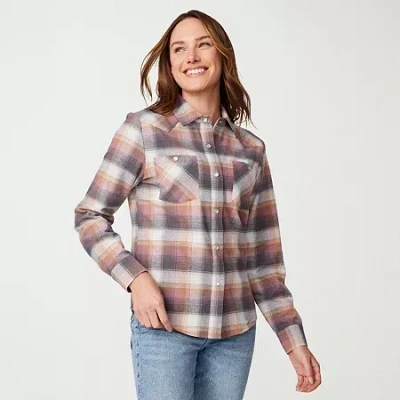 Free Country Womens Long Sleeve Regular Fit Flannel Shirt In Multi